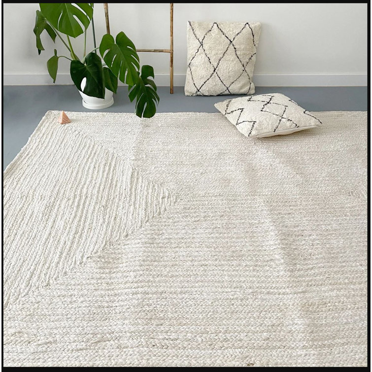 Brayden Studio Janya Hand Braided White Indoor/Outdoor Rug Wayfair.co.uk